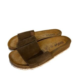 Biostep slide sandals Brown Suede Women’s Size 7.5